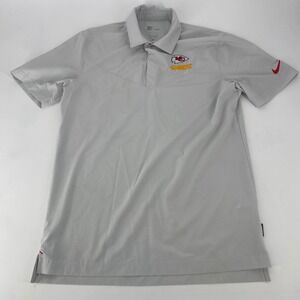 Nike Kansas City Chiefs NFL Dri-FIT Polo Shirt Men's Medium Gray Golf